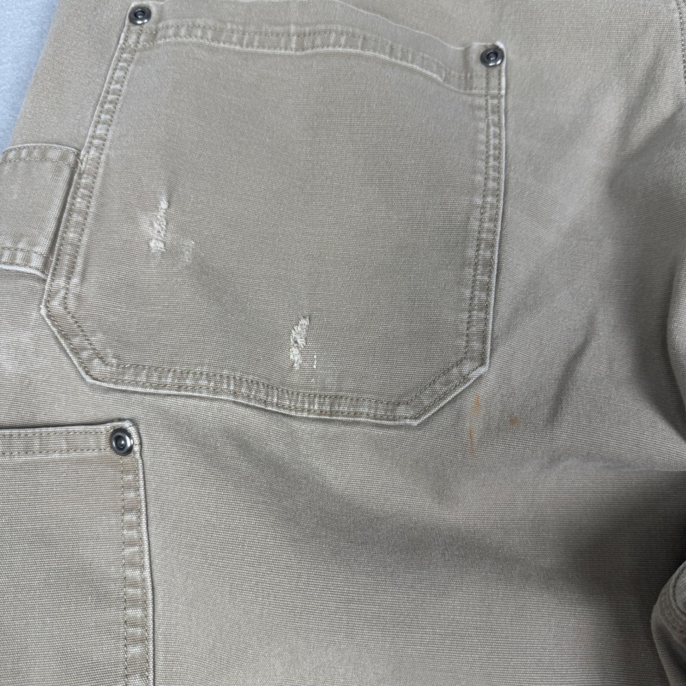 Duluth Trading Co Fire Hose Flex Men 42x32 Khaki Tan Work Pants Cotton Spandex - Picture 5 of 11
